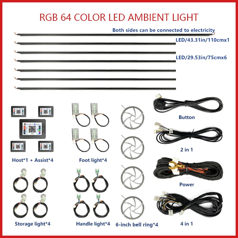 For Audi A4 B7 Customize Your Car’s Interior with Hidden LED Light Strips for Car Interiors Offering 64s APP RGB Symphony