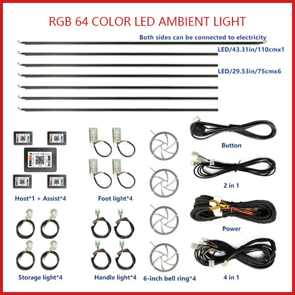 For Audi A4 B7 Customize Your Car’s Interior with Hidden LED Light Strips for Car Interiors Offering 64s APP RGB Symphony