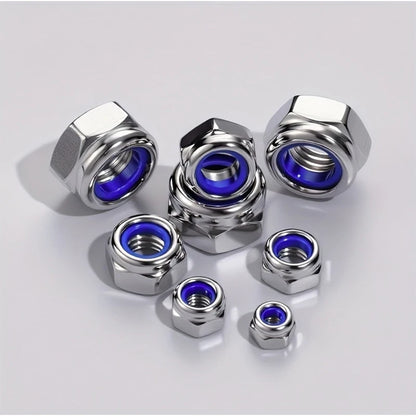 210/150pcs Stainless Steel Hex Lock Nuts, Anti-Slip Self-Locking M3-M8/M4-M6 Assortment for industrial/construction/Automotive