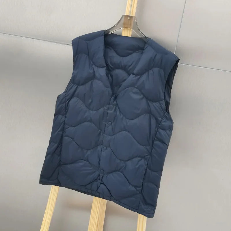 Ultra Light White Duck Down Vest Jacket New Autumn Winter Men Warm Bigsize Down Waistcoat Coat Parkas Male Short Sleeveless Tank