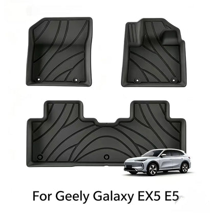 For Geely Galaxy EX5 E5 2024 2025 TPE Floor Mat Trunk All-Weather 3D Liner Accessories Black(Left Rudder&Right Rudder)