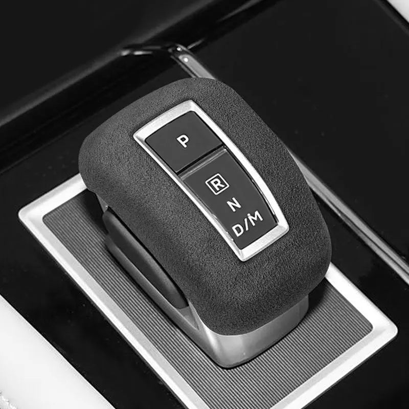 Made of Alcantara For Mitsubishi Outlander 2023 Car Gear Shift Boot Cover Trim Sticker Anti Scratch Interior Tuning Accessories