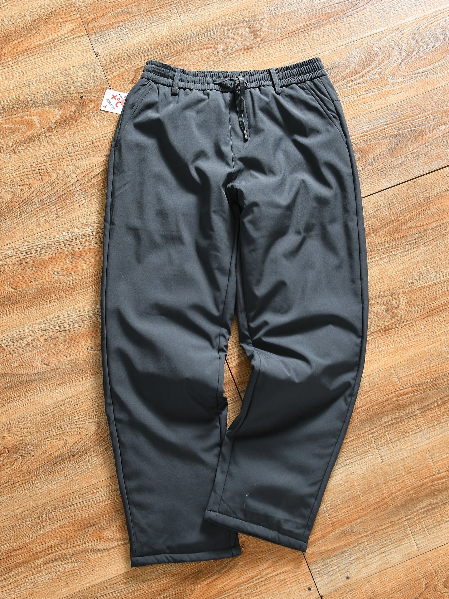 Thickened Fleece Lined Loose Straight Leg Cotton Pants for Men Winter Outdoor Sports Warm Self-Heating Casual Basic  Color