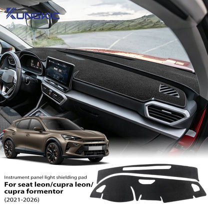 For Cupra Formentor/Cupra Leon/Seat Leon 2021 2022 2023 2024 2025 2026 Car Dashboard Cover Flannel Mat Avoid Light Pad