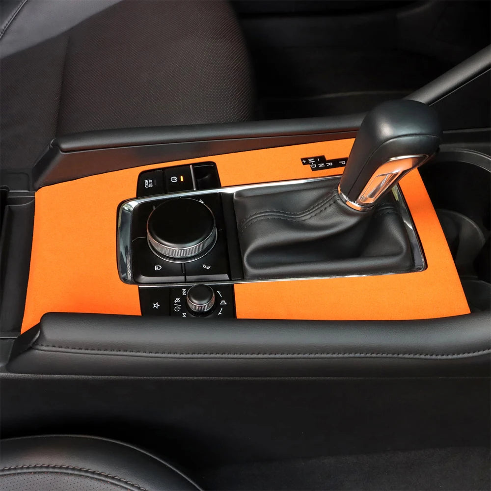 For Mazda 3 Axela 2019 2020 2021 2022 2023 2024 2025 Central Console Gear Shift Panel Top Suede Sticker Car Interior Trim
