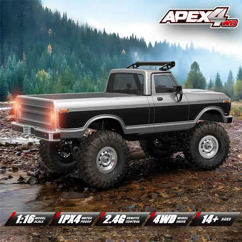1:16 4WD Rc Car Full Scale Off-Road 2.4G Remote Control Cars With LED Monster Trucks Race Cars Model Toys For Kids Adult Gifts