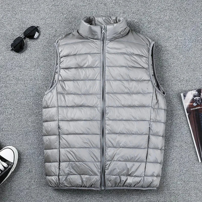 Autumn Winter Men Duck Down Vest 2023 Coat Ultralight Sleeveless Puffer Vest Jacket Ultra Thin Lightweight Down Jacket Waistcoat