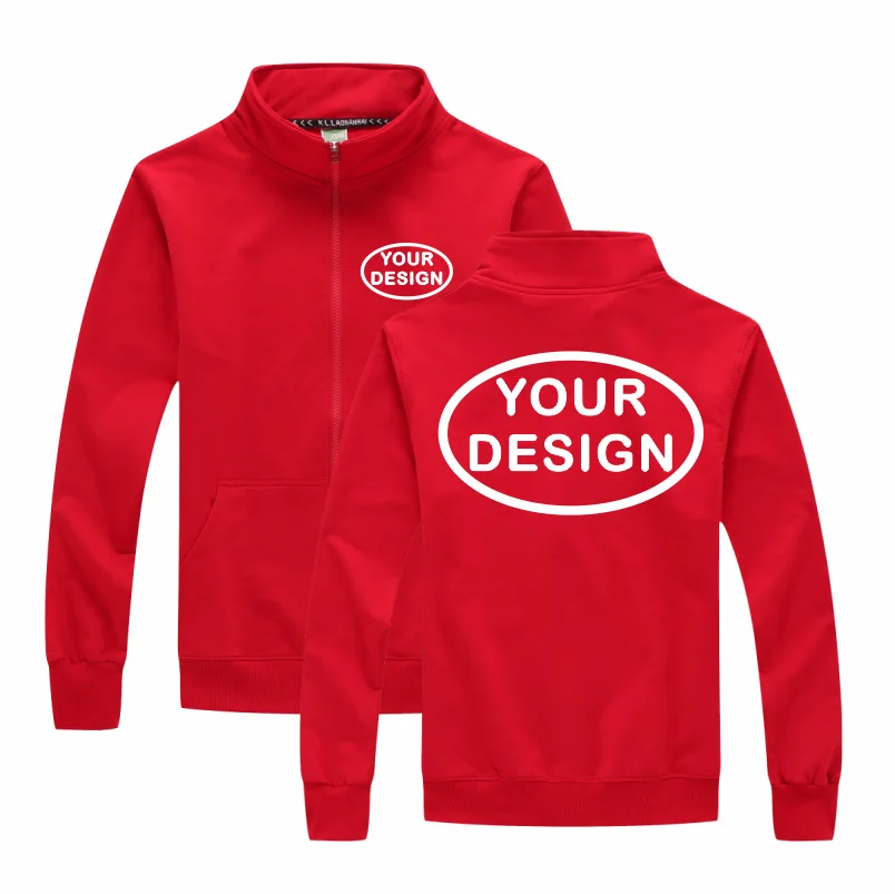 Customized LOGO Men's Thin Jacket Embroidered Printed Zipper Coat Spring and Autumn Street Stand up Collar Cardigan Hoodie
