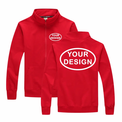 Customized LOGO Men's Thin Jacket Embroidered Printed Zipper Coat Spring and Autumn Street Stand up Collar Cardigan Hoodie