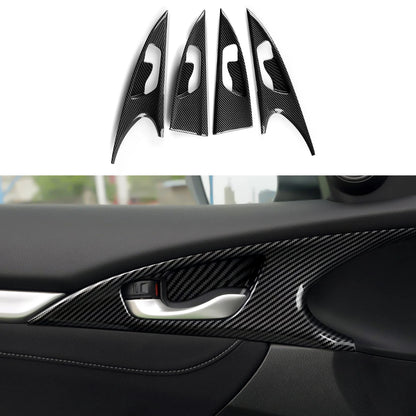 For Honda Civic 10th Gen (2016 -2021) Interior Accessories, Car Center Console Gear Shift Panel , Carbon Fiber ABS Trim Sticker