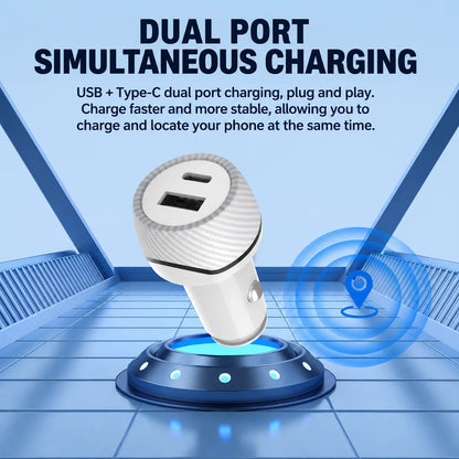Car Charge GPS Locator Tracker 20W USB Phone Charger Fast Charging Type C QC3.0 With iPhone Find My Apple Official App