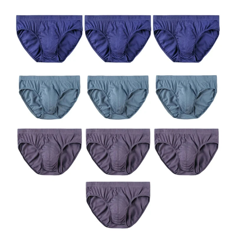 10Pcs/Lot Men's Plus Size 100% Cotton Briefs Loose Breathable Comfortable Mid-Rise Underwear XL-5XL Lingerie Underpants