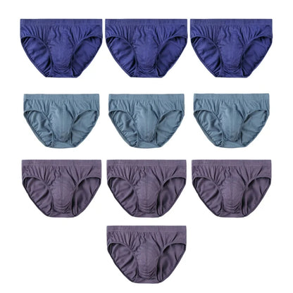 10Pcs/Lot Men's Plus Size 100% Cotton Briefs Loose Breathable Comfortable Mid-Rise Underwear XL-5XL Lingerie Underpants