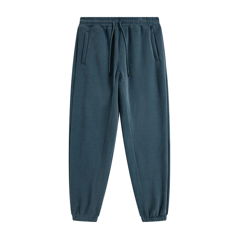 ZODF Trendy Men 345gsm Fleece Sweatpant Unisex Solid Color Loose Retro Hip Hop Winter Joggers Pants Brand Clothes HY0005