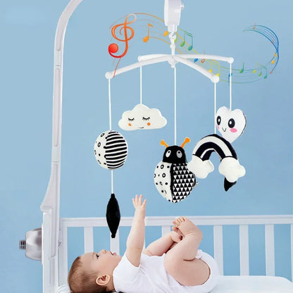 Baby Rattles Crib Mobiles Toy Holder Rotating Mobile Bed Bell Musical Box 0-12 Months Newborn Infant Baby Toys Rattles Bracket