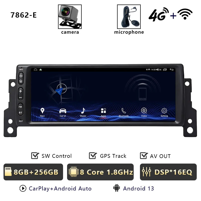 CHSTEK Android 14 Car Radio Stereo For BMW Mini Cooper S R50 R52 R53 2004-2007 Carplay Multimedia Player GPS WIFI 4G Autoradio
