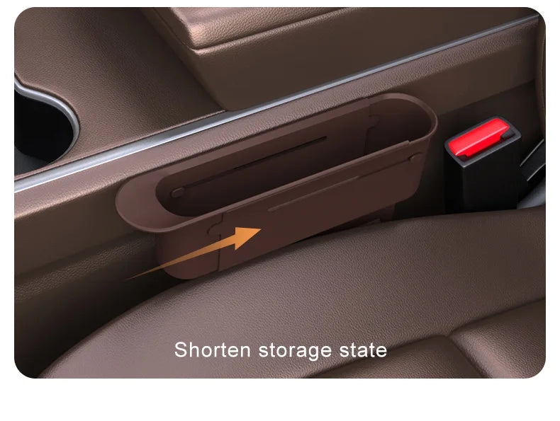 2PC Adjustment Car Seat Gap Storage Box Universal Auto Slot Organizer For Driver Pessenger Phone Key Pocket Interior Accessorie
