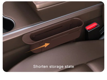 2PC Adjustment Car Seat Gap Storage Box Universal Auto Slot Organizer For Driver Pessenger Phone Key Pocket Interior Accessorie