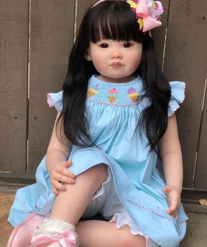 NPK 32Inch 81CM Huge Size Unpainted Unassembled Reborn Leonie Toddler Baby DIY Doll Kit with Body and Eye