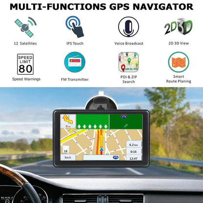 Car GPS Navigation System 7-Inch Car GPS Navigation System Smart Device Touchscreen Maps Display For Vehicle Long Trip RV Women