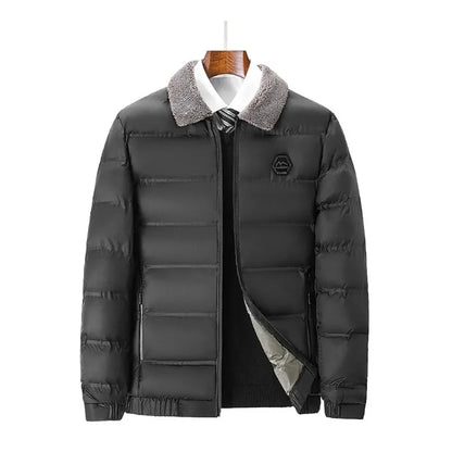 Winter Jacket Men Fleece Collar Graphene Self-heating Thicken Warm Casual Parkas Man Quality Cold Protection Coat Male Overcoat