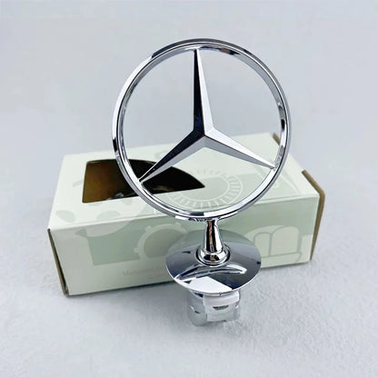 For Mercedes Benz 1pcs 44mm Metal Chrome Black Car Front Hood Emblem Bonnet Logo C E S Class W204 W212 W220 W210 W221 Accessorie