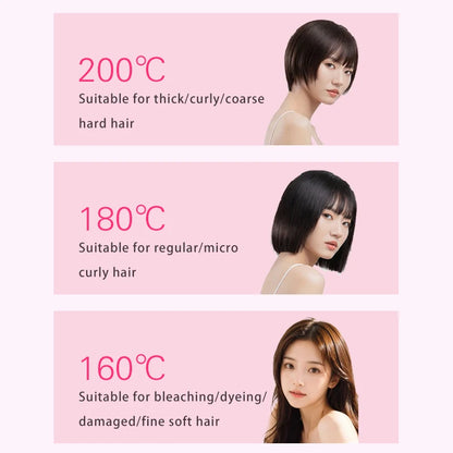 Negative Ion Hair Straightening Brush,360° Flexible Teeth,Fast Heat with 3 Adjustable Temperatures,Safe Anti-Scald Protection