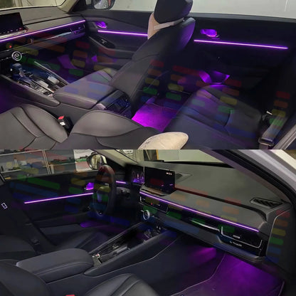 For Ford Transit Custom 2013~2023 MK1 Car LED Ambient Lamps Colorful Atmosphere Lights Auto Interior Neon Strip 64 RGB Lighting