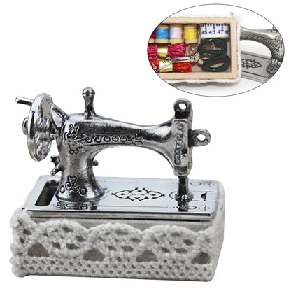 1pc Accessories Miniature Model Toy Simulation Mini Sewing Decoration(Silver)