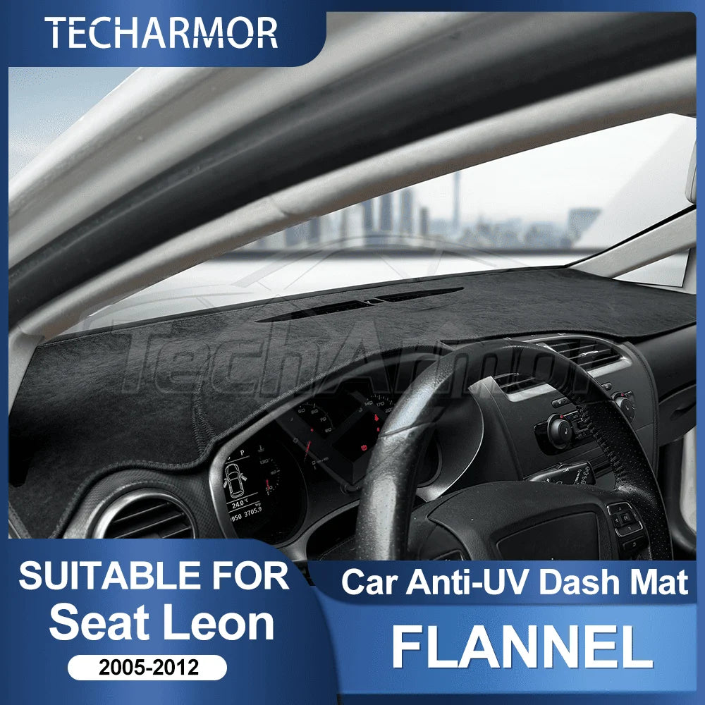 Flannel Car Dashboard Cover Pad For Seat Leon 2005-2012 Sunshade Protector Anti-UV Dash Mats Non-slip Auto Interior Accessories