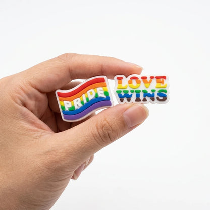 10-100pcs Designer Rainbow Style Shoe Charms DIY Garden Shoe Accessories Decorations for Woman Kids Birthday Gift