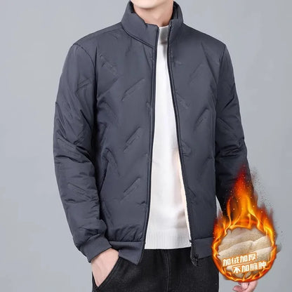 Men's Thickened Lamb Velvet Cotton Jacket Autumn Winter New Style Windproof Waterproof Warm Workwear Casual Loose Fit Long Sl...