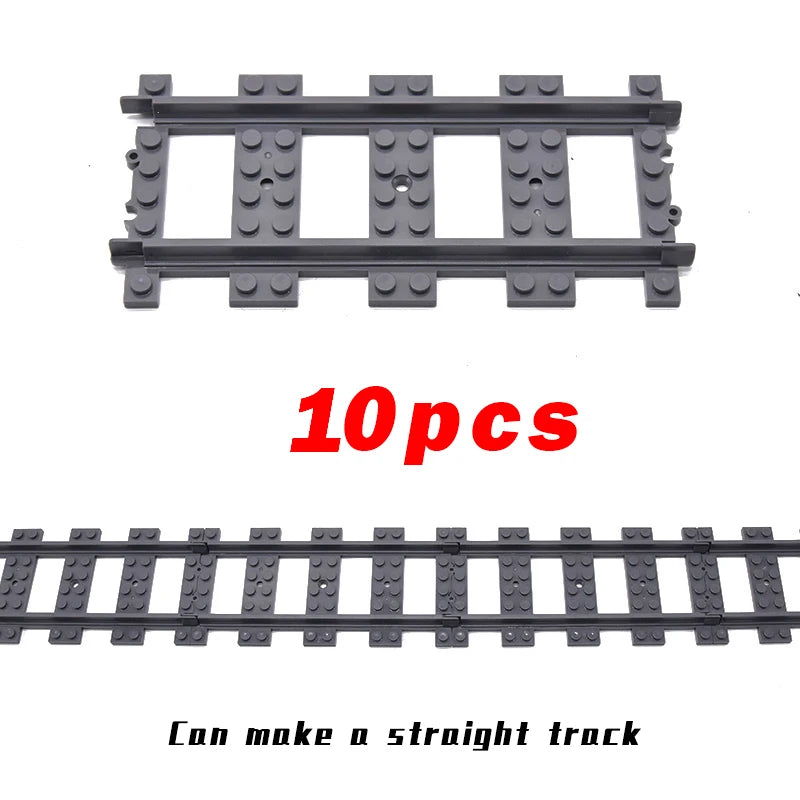 MOC City Bricks Train Flexible Construction Parts Railway Curve Track R104 Building Blocks Model Accessories Compatible 53401