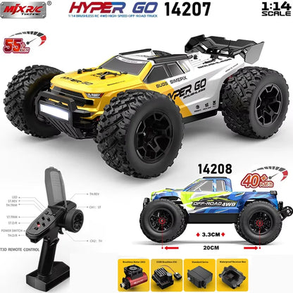 Hyper Go MJX 14207 14208 1/14 4WD 2.4G RC Car 55KM/H Brushless Drift Vehicle Racing Car Remote Control Car Off-Road Truck Toys
