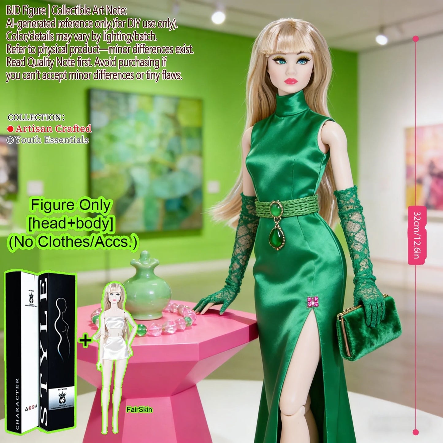 1/6 Scale Fashion BJD Doll 12 Joint Articulated Body Art Collection Doll For Home Decor