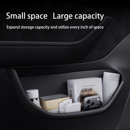 For Tesla Model YL Launch 2026 TPE Door Side Storage Box Front Rear Door Slot Organizer Tray Protector Model YL Door Storage Box