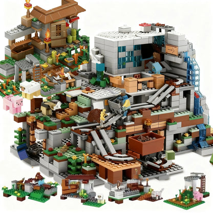 Stackable Construction Blocks Trap Cave & Island Portal Castle Kit, Perfect for Hobbyists, Best Thanksgiving & Birthday Gift