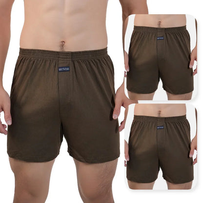 3pcs Mens High Waist Boxers Briefs 100% Cotton Plus Size Sleepwear Elastic Waistband Lounge ARO Pants Home Wear Comfort 50-140kg