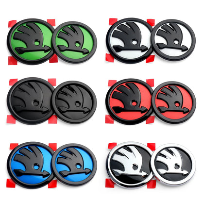 8/9/10cm Emblem Car Front Hood Badge Rear Trunk Sticker for Skoda Octavia Rapid Fabia S Logo Superb KAMIQ Kodiaq VRS Accessories