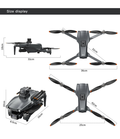 L600 PRO MAX GPS Drone Professional 4K 3-Axis PTZ HD Dual Camera Obstacle Avoidance Brushless Motor 5G WIFI RC Quadcopter Toys
