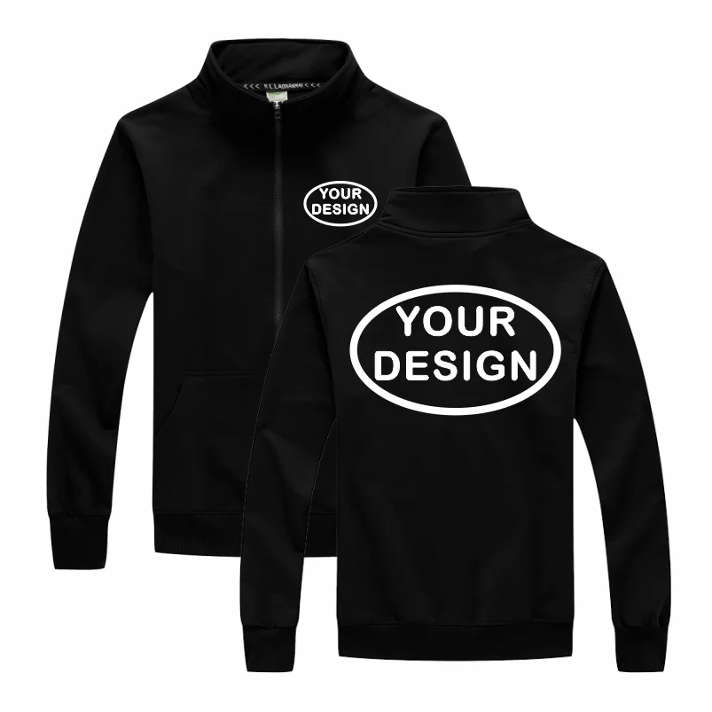 Customized LOGO Men's Thin Jacket Embroidered Printed Zipper Coat Spring and Autumn Street Stand up Collar Cardigan Hoodie