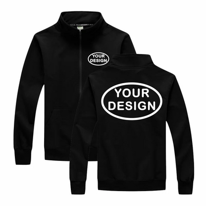 Customized LOGO Men's Thin Jacket Embroidered Printed Zipper Coat Spring and Autumn Street Stand up Collar Cardigan Hoodie