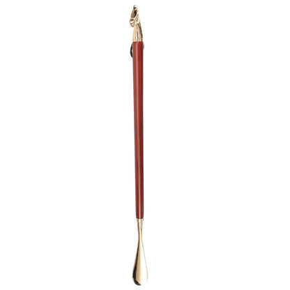 Long Handle Shoe Horn Wooden Copper Shoehorn Ergonomic Shoe Lifter for Elderly Pregnant People Back Knee Pain Relief Household