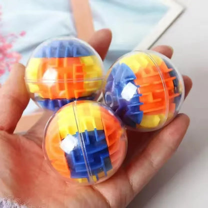 Kids Puzzle Educational Toys Transparent 3D Walking Bead Three-dimensional Maze Pinball Pressure Relief Mini Round Maze Toy