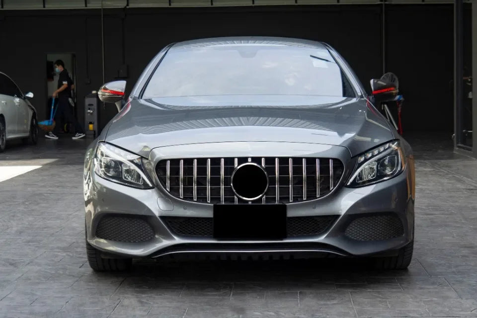XVIP GTR Style Front Racing Grille For Mercedes Benz C-Class W205 2015-2018 C180 C200 C300 Chrome Diamonds Style Bumper Grilles