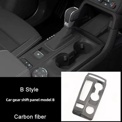 For Ford Ranger P703 T9 XL XLT Wildtrak Raptor 2023-2025 Carbon Fiber Texture Gear Shift Panel Cover Interior Trim Full Set