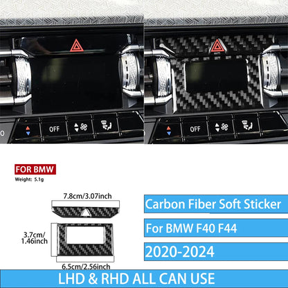 Real Carbon Fiber Car Accessories Black Trim Cover Soft Sticker For BMW 1/2 Series F40 F44 2020 2021 2022 2023 2024