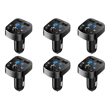 1/2/4/6pcs Bluetooth 5.0 Fm Transmitter Car Mp3 Player Wireless Hands-Free Audio Receiver Car Radio Dual USB Fast Charger