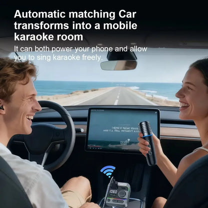 Bluetooth 5.3 Car FM Transmitter with Wireless Microphone MP3 Player Type-C Dual USB Charging Hands-Free Calling TF Card Support