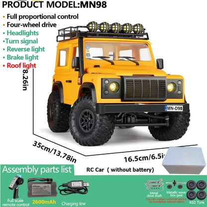 Upgrade MN99S MN98 1:12 RC Car MN Model RTR 2.4G Remote Control Car Climbing Defender 4WD RC Truck Off-road RC Toys As Kids Gift